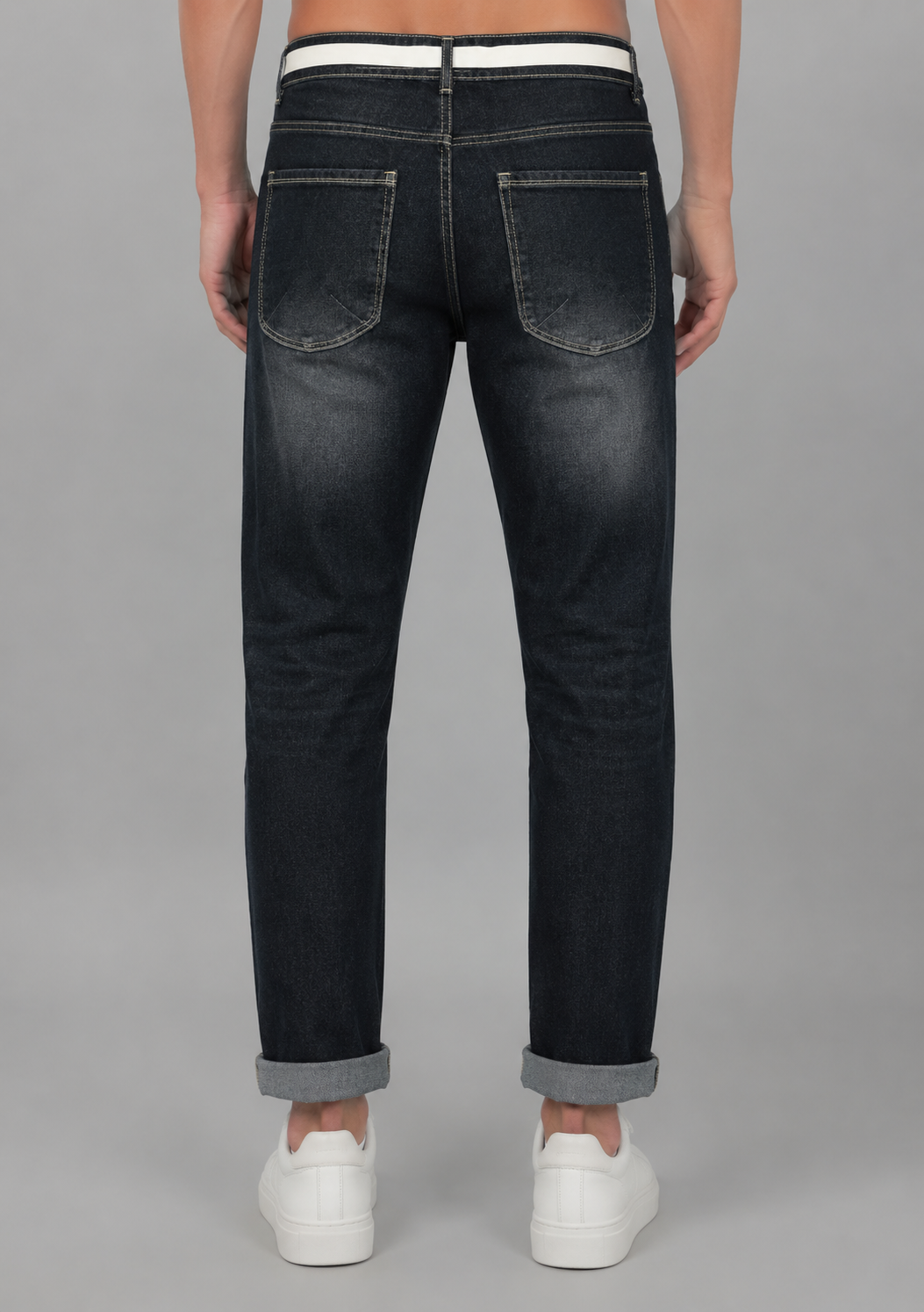Classic Paint Splatter Back - Regular Fit Blue Denim Jeans Wholesaler Gujarat